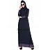 A-line abaya with printed border- Blue A-line abaya with printed border- Blue